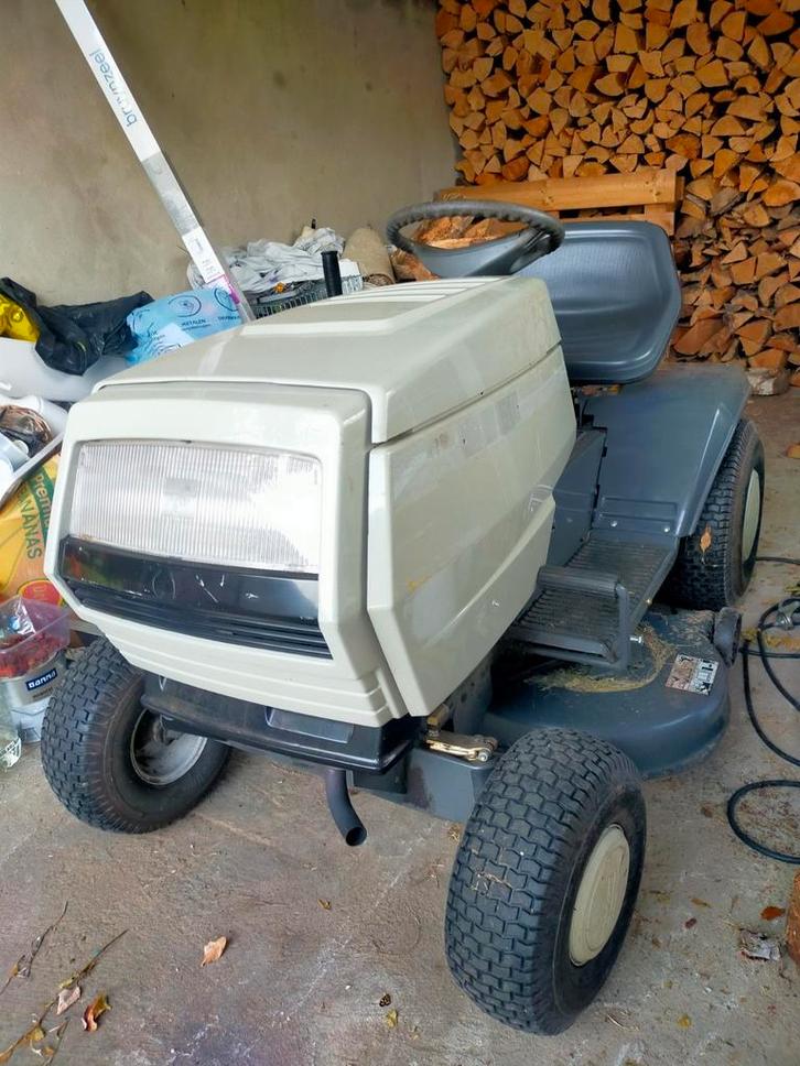 2 white zitmaaiers (loop of sloop), Tuin en Terras, Zitmaaiers, Gebruikt, 90 tot 120 cm, Opvangzak, Versnellingen, Ophalen