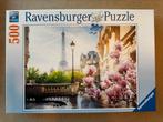 Puzzle Ravensburger 'Printemps à Paris' 500 pièces, Hobby & Loisirs créatifs, Comme neuf, 500 à 1500 pièces, Puzzle, Enlèvement ou Envoi