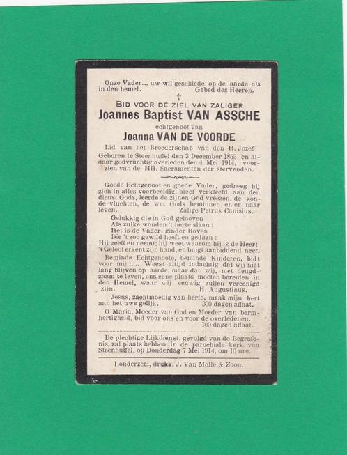 DP Joannes Baptist Van Assche, Collections, Images pieuses & Faire-part, Image pieuse, Envoi