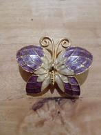 Broche vlinder : 5 cm op 4 cm, Handtassen en Accessoires, Broches, Overige materialen, 4 tot 7 cm, Paars, Ophalen of Verzenden