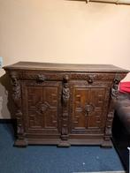 Buffet ancien en bois massif sculpté – Style Renaissance, Avec tiroir(s), 100 à 150 cm, Enlèvement, Utilisé