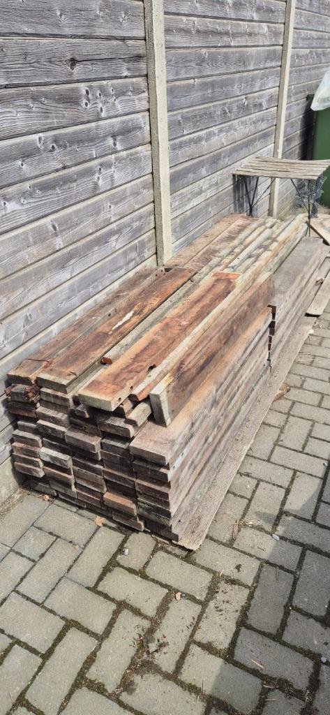 Vlonderplanken Extra dik Terrashout Hardhout planken., Tuin en Terras, Palen, Balken en Planken, Gebruikt, Planken, Minder dan 180 cm