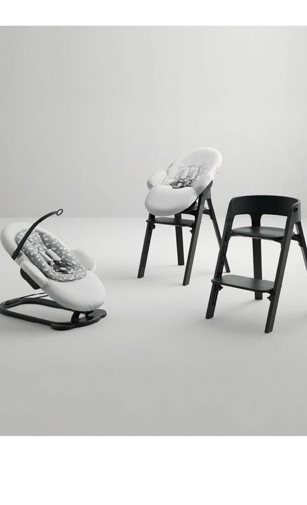 Stokke bouncer wipstoel grey clouds, Kinderen en Baby's, Kinderstoelen, Zo goed als nieuw, Ophalen
