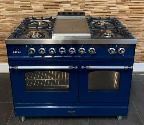 🔥Luxe fornuis Boretti 100 cm konings blauw met rvs 5 pits, Elektronische apparatuur, Fornuizen, Zo goed als nieuw, Vrijstaand