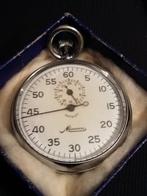 2 montres de poche chrono brevetées Minerva datant de la Sec, Autres marques, 1930 à 1960, Enlèvement ou Envoi, Acier