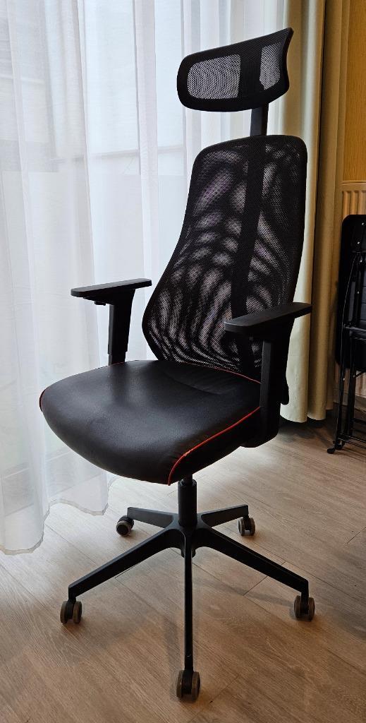 Matchspel gamingstoel/bureaustoel, Huis en Inrichting, Bureaustoelen, Gebruikt, Bureaustoel, Zwart, Gaming bureaustoel, Ophalen