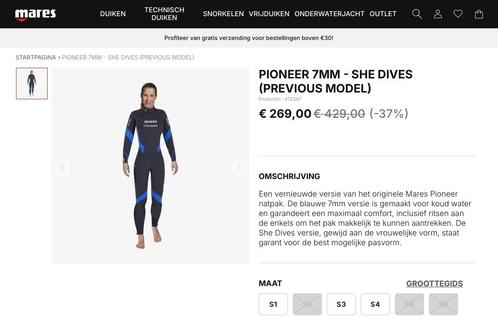 Promo Mares Pioneer Lady 7mm nieuw 269€ - Ecocheques, Watersport en Boten, Duiken, Nieuw, Duikpak, Ophalen of Verzenden