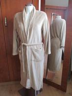 Badjas fleece  peignoir nachtjapon met streepfiguur beige, Ophalen of Verzenden, Beige, Badjas