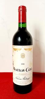 🍷 MOUTON - CADET 🍷 Baron Philippe. Bordeaux wijn rood.1988, Verzamelen, Nieuw, Rode wijn, Frankrijk, Vol
