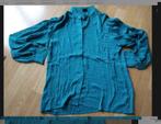 Vintage appelblauwzeegroene blouse met ruitjes, Taille 38/40 (M), Vintage, Envoi