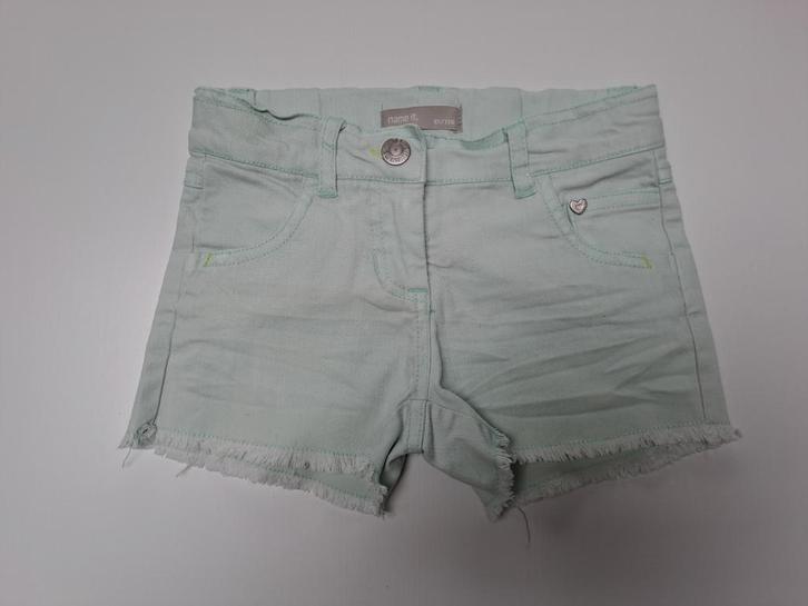 Short en jean vert pastel avec broderie jaune fluo t 116, Enfants & Bébés, Vêtements enfant | Taille 116, Comme neuf, Fille, Pantalon