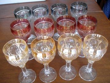 12 + 6 verres à vin / liqueur en cristal, Nachtmann Napoleon