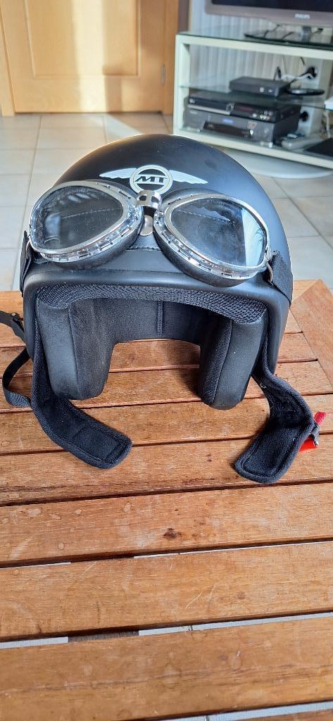 Motorhelm MT type “Custom Rider” zwart, maat L., Motoren, Kleding | Motorhelmen, Dames, Heren, Jethelm, L, Overige merken, Tweedehands