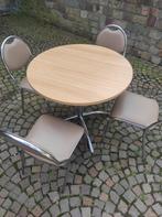 Tafel + stoelen (voor kot), Enlèvement, Comme neuf, Quatre personnes, Rond