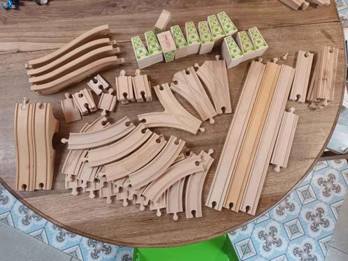 Circuit train en bois style Brio + train Brio, Kinderen en Baby's, Speelgoed | Racebanen, Gebruikt, Racebaan, Handmatig, Overige merken