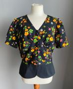 Kleurrijk vintage topje met bloemenprint maat L, Verzenden, Maat 42/44 (L), Zo goed als nieuw, Vintage