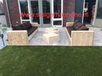 Steigerhout Loungebank Loungeset Zetel Tafel 10 Korting, Ophalen of Verzenden, Zo goed als nieuw, Loungeset, Bijzettafel