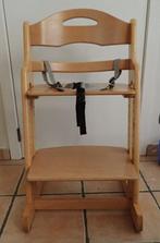 Zeer stevige massief houten meegroeistoel, Kinderen en Baby's, Kinderstoelen, Ophalen, Gebruikt, Meegroeistoel, Gordel(s)