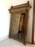 Grote antieke houten spiegel, Antiek en Kunst, Ophalen, Rechthoekig, 100 tot 150 cm, 150 tot 200 cm