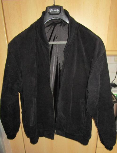 suede leather jacket, Kleding | Heren, Jassen | Winter, Nieuw, Maat 56/58 (XL), Zwart, Ophalen of Verzenden