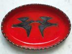 VTG prachtige keramiek Sint Godelieveabdij GISTEL zwart rood, Ophalen of Verzenden