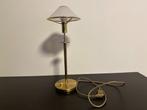 Vintage Gouden Lamp met Melkglazen Kap – E14 Fitting – 48 cm, Ophalen of Verzenden, Gebruikt, Glas, Minder dan 50 cm