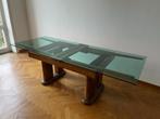 Plateau de table en verre trempé teinté vert., Ophalen, Gebruikt, 200 cm of meer, 50 tot 100 cm