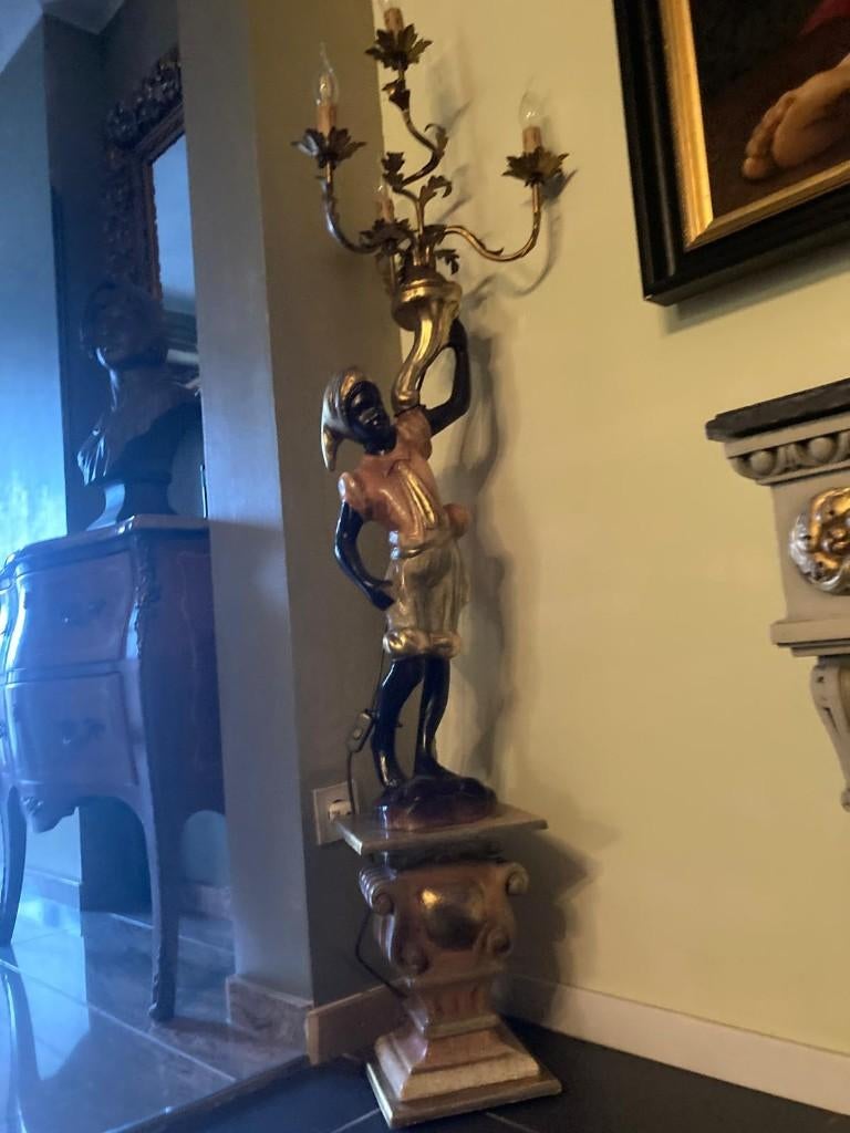 Oude staande blackamoor black moor lamp ca 165cm eyecatcher!, Ophalen