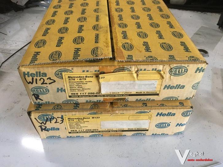 Mercedes W123 Koplampglas Nieuw Hellah Rechtsvoor, Auto-onderdelen, Verlichting, Gebruikt, Ophalen of Verzenden