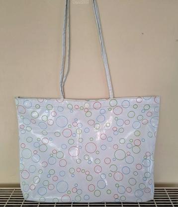 Leuke Witte Vintage Draagtas / Schoudertas met Print beschikbaar voor biedingen