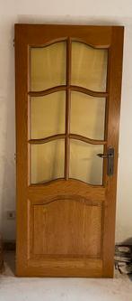 Eiken binnendeur met omkadering en deurstijlen, Comme neuf, 200 à 215 cm, Bois, Enlèvement