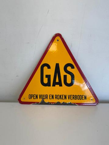 GAS emaille bordje, Antiek en Kunst, Ophalen of Verzenden