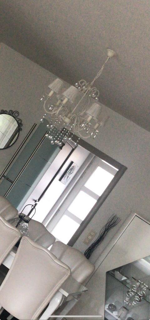 Luster kroonluchter 2 st nieuwprijs 131€/st), Huis en Inrichting, Lampen | Kroonluchters, Zo goed als nieuw, Glas, Ophalen
