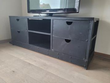 Meuble TV WEBA en métal noir, Enlèvement, Utilisé