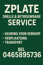 Z platen Technische keuring verplaatsing, Ophalen, Nieuw
