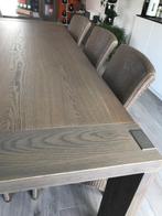 Karel Mintjens tafel, salontafel, 6stoelen Vincent Shepard, Huis en Inrichting, Ophalen, Gebruikt, 200 cm of meer, 50 tot 100 cm