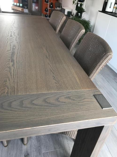 Karel Mintjens tafel, salontafel, 6stoelen Vincent Shepard, Huis en Inrichting, Tafels | Eettafels, Gebruikt, 50 tot 100 cm, 200 cm of meer