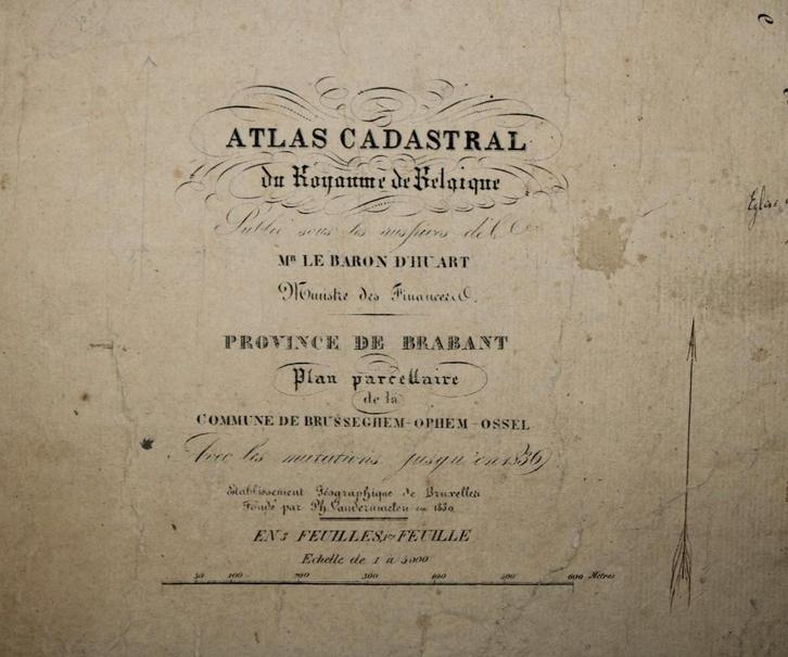 3 plans anciens de Brussegem-Oppem, Vandermaelen, 19e siècle, Antiquités & Art, Curiosités & Brocante, Enlèvement