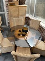 Mooie tuin ( veranda ) set / tafel +6 stoelen + kast