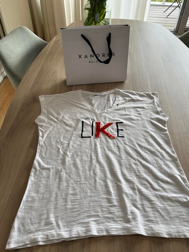 Ooh La Witte tshirt van Hampton Bays maat S, Kleding | Heren, Wit, Overige maten, Ophalen of Verzenden, Hampton Bays