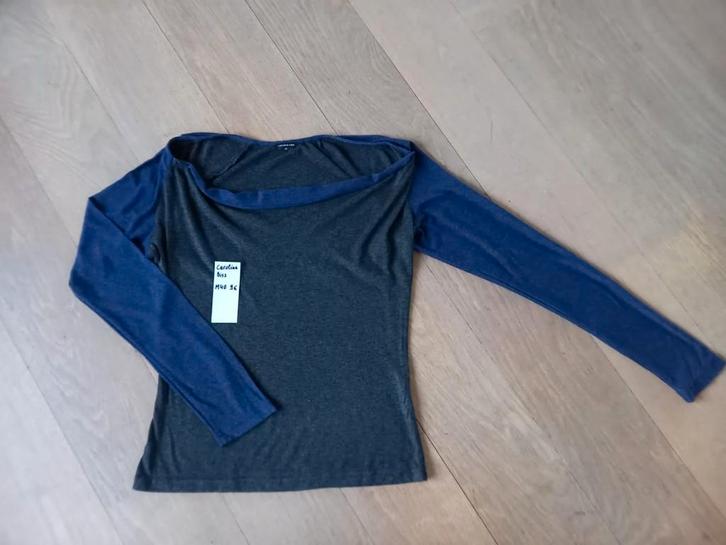 Mooie longsleeve Caroline Biss M40 grijs en paars NIEUWSTAAT, Kleding | Dames, Truien en Vesten, Zo goed als nieuw, Maat 38/40 (M)