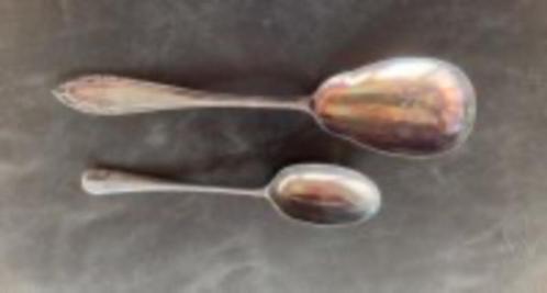 Vintage 2 verzilverde lepels en 1 eierdopje 1956, Antiek en Kunst, Antiek | Zilver en Goud, Zilver, Ophalen of Verzenden