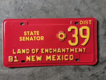 Nummerbord Nummerplaat *New Mexico State Senator* USA beschikbaar voor biedingen