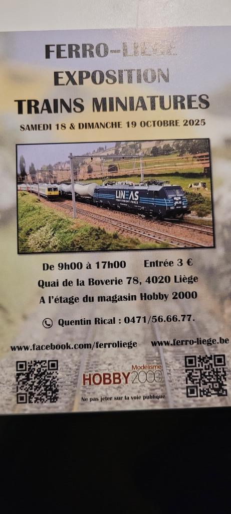FERRO-LIEGE modeltreintentoonstelling 18-19/10/2025, Hobby en Vrije tijd, Modeltreinen | H0, Zo goed als nieuw, Overige typen