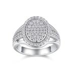 Nieuwe ring, 0,80 karaat (90 moissanietsteentjes!), Handtassen en Accessoires, Ringen, 18 tot 19, Verzenden, Wit, Nieuw