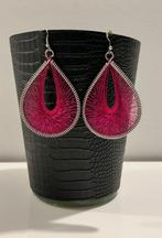 Fuchsia geweven oorbellen, Bijoux, Sacs & Beauté, Boucles d'oreilles, Neuf, Enlèvement ou Envoi, Rose, Autres matériaux