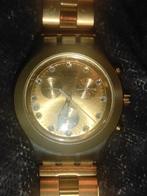 2xswatch irony horloge unisex met steentjes moet weg elk bod, Montre-bracelet, Swatch, Comme neuf, Or