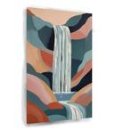 Waterval in pastelkleuren canvas 60x90cm - 18mm., Huis en Inrichting, Nieuw, 75 tot 100 cm, Print, Oorspronkelijke maker