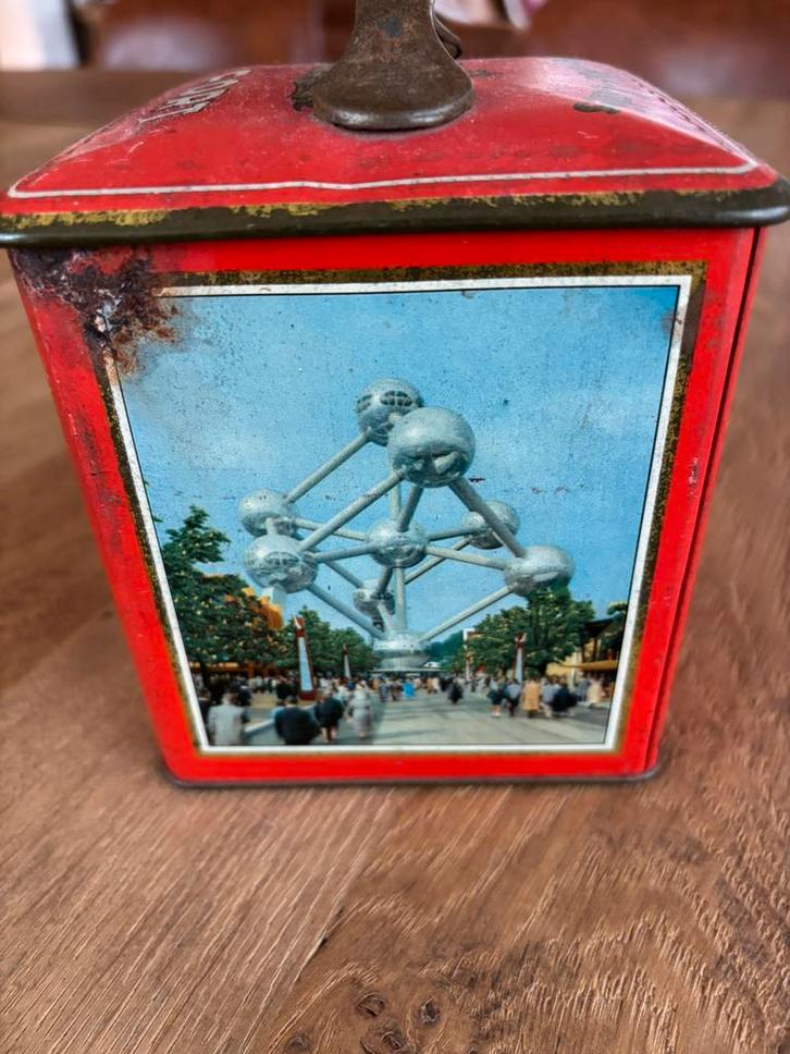Zeldzaam Expo 58 Koffieblik Fort - Atomium & Paviljoen, Collections, Boîte en métal, Comme neuf, Café, Enlèvement
