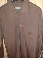 Chemise Versace Brown taille XL comme neuve, Tour de cou 43/44 (XL), Enlèvement ou Envoi, Comme neuf, Brun